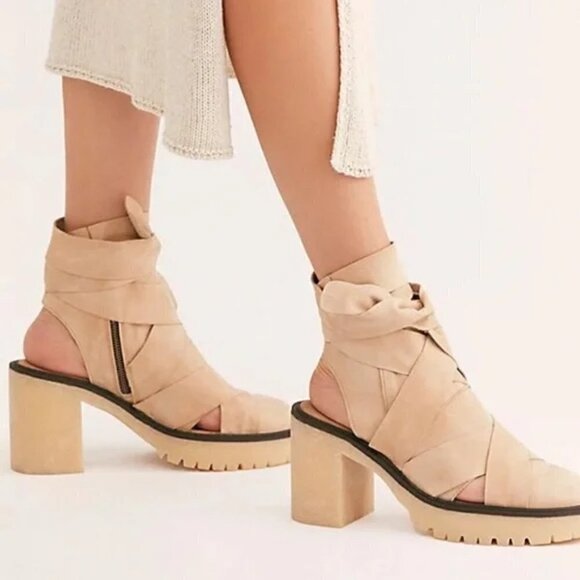 Free People Blake platform booties taupe bandage 37 - Picture 2 of 13